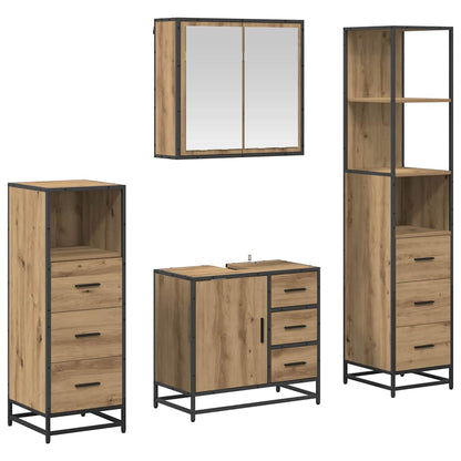 Bathroom Furniture Set 4 pcs Artisan Oak Engineered Wood