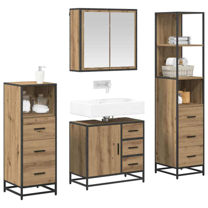 Bathroom Furniture Set 4 pcs Artisan Oak Engineered Wood