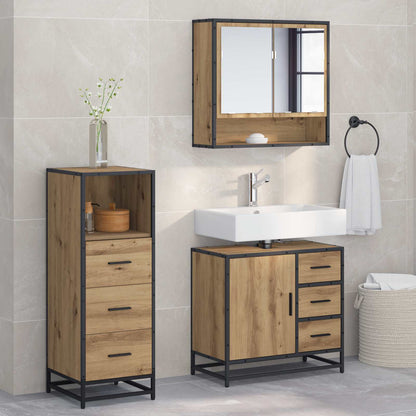 Bathroom Furniture Set 3 pcs Artisan Oak Engineered Wood
