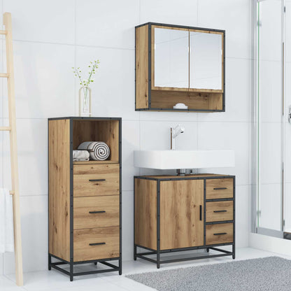 Bathroom Furniture Set 3 pcs Artisan Oak Engineered Wood
