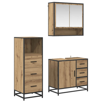 Bathroom Furniture Set 3 pcs Artisan Oak Engineered Wood