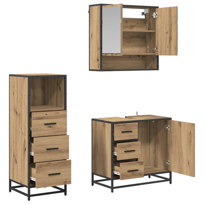 Bathroom Furniture Set 3 pcs Artisan Oak Engineered Wood