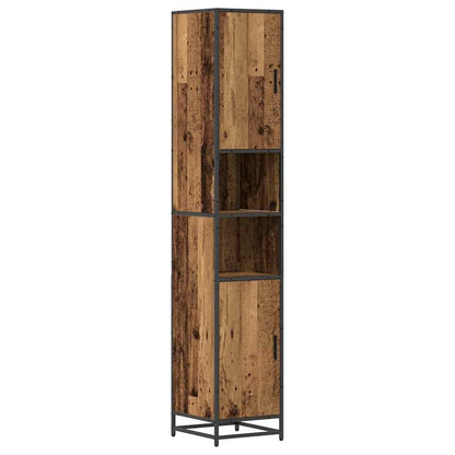 Bathroom Furniture Set with Door 3 pcs Old Wood Engineered Wood