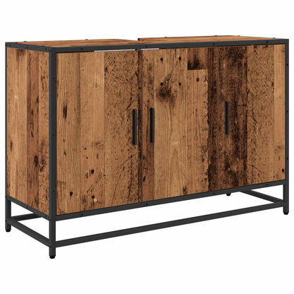 Bathroom Furniture Set with Door 2 pcs Old Wood Engineered Wood