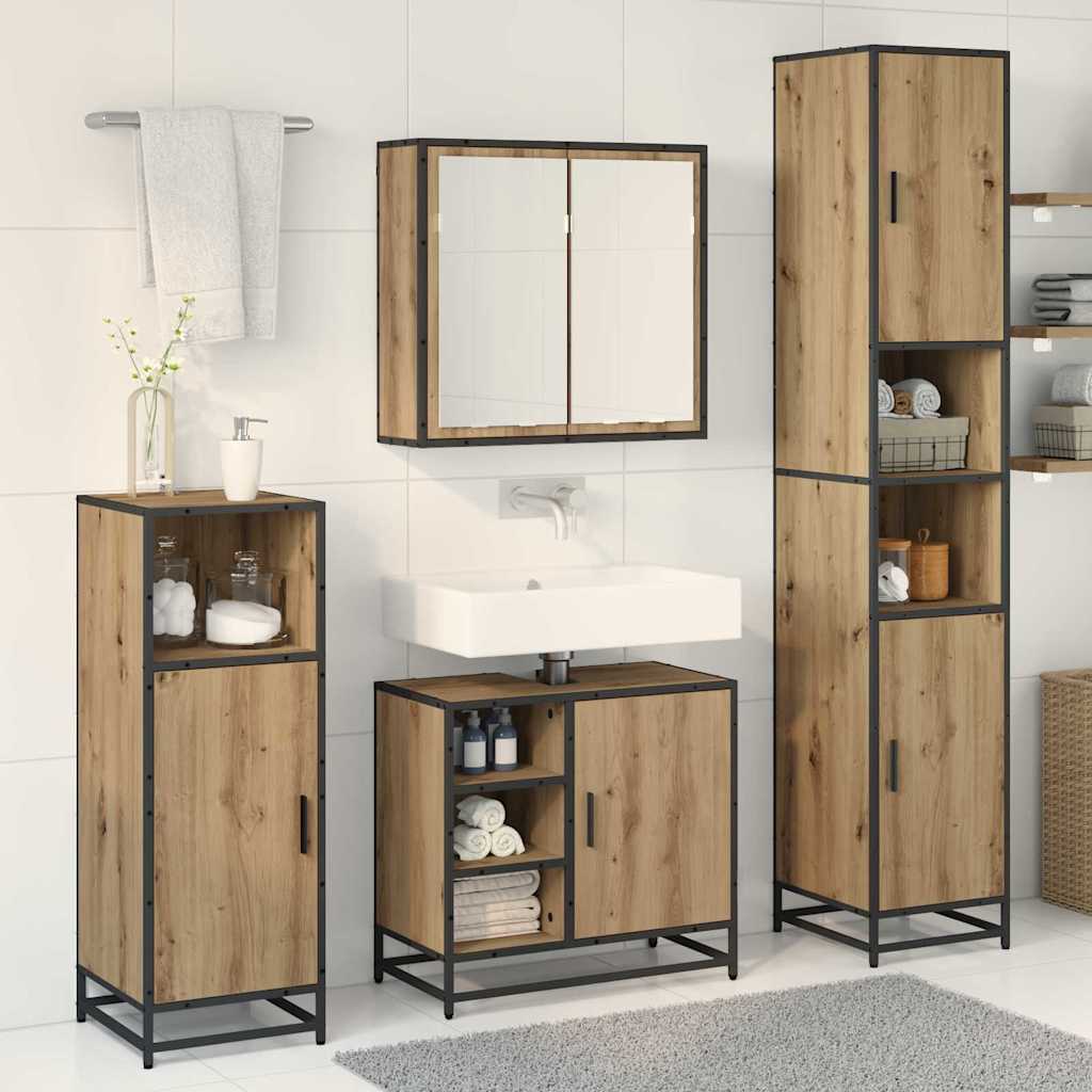 Bathroom Furniture Set 3 pcs Artisan Oak Engineered Wood