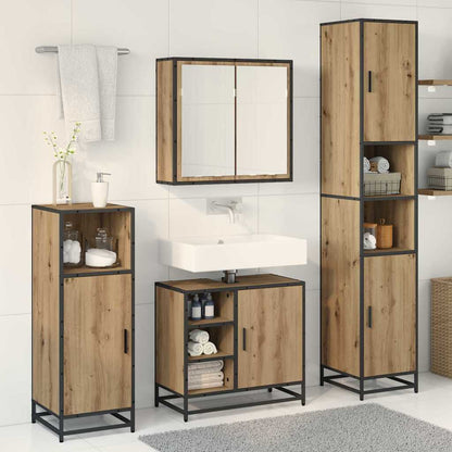 Bathroom Furniture Set 3 pcs Artisan Oak Engineered Wood