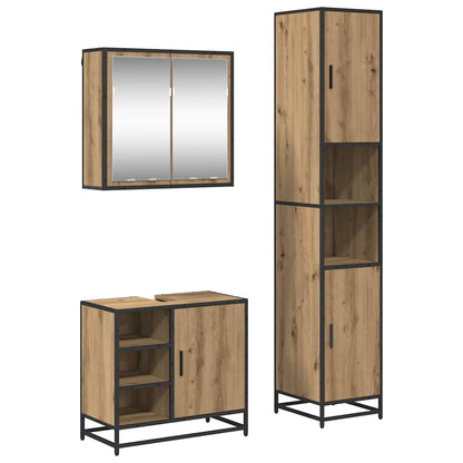 Bathroom Furniture Set 3 pcs Artisan Oak Engineered Wood