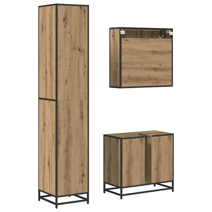 Bathroom Furniture Set 3 pcs Artisan Oak Engineered Wood