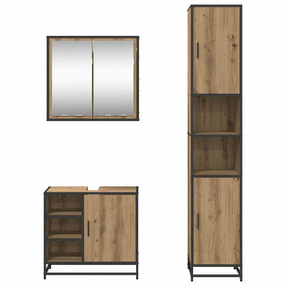 Bathroom Furniture Set 3 pcs Artisan Oak Engineered Wood