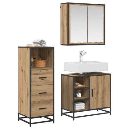 Bathroom Furniture Set 3 pcs Artisan Oak Engineered Wood