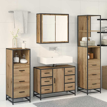 Bathroom Furniture Set 3 pcs Artisan Oak Engineered Wood