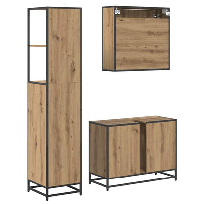 Bathroom Furniture Set 3 pcs Artisan Oak Engineered Wood
