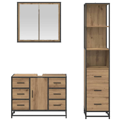 Bathroom Furniture Set 3 pcs Artisan Oak Engineered Wood