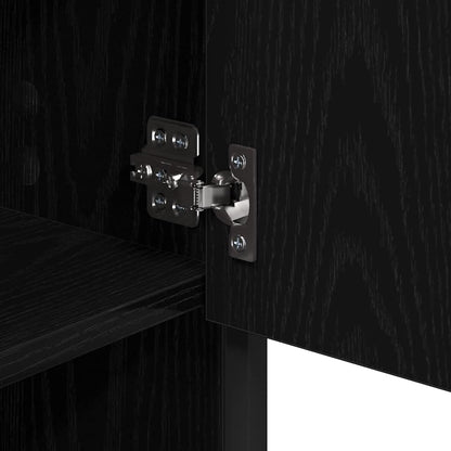 Bathroom Furniture Set 3 pcs Black Oak Engineered Wood