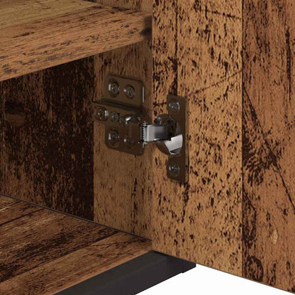 Bathroom Furniture Set with Door 3 pcs Old Wood Engineered Wood
