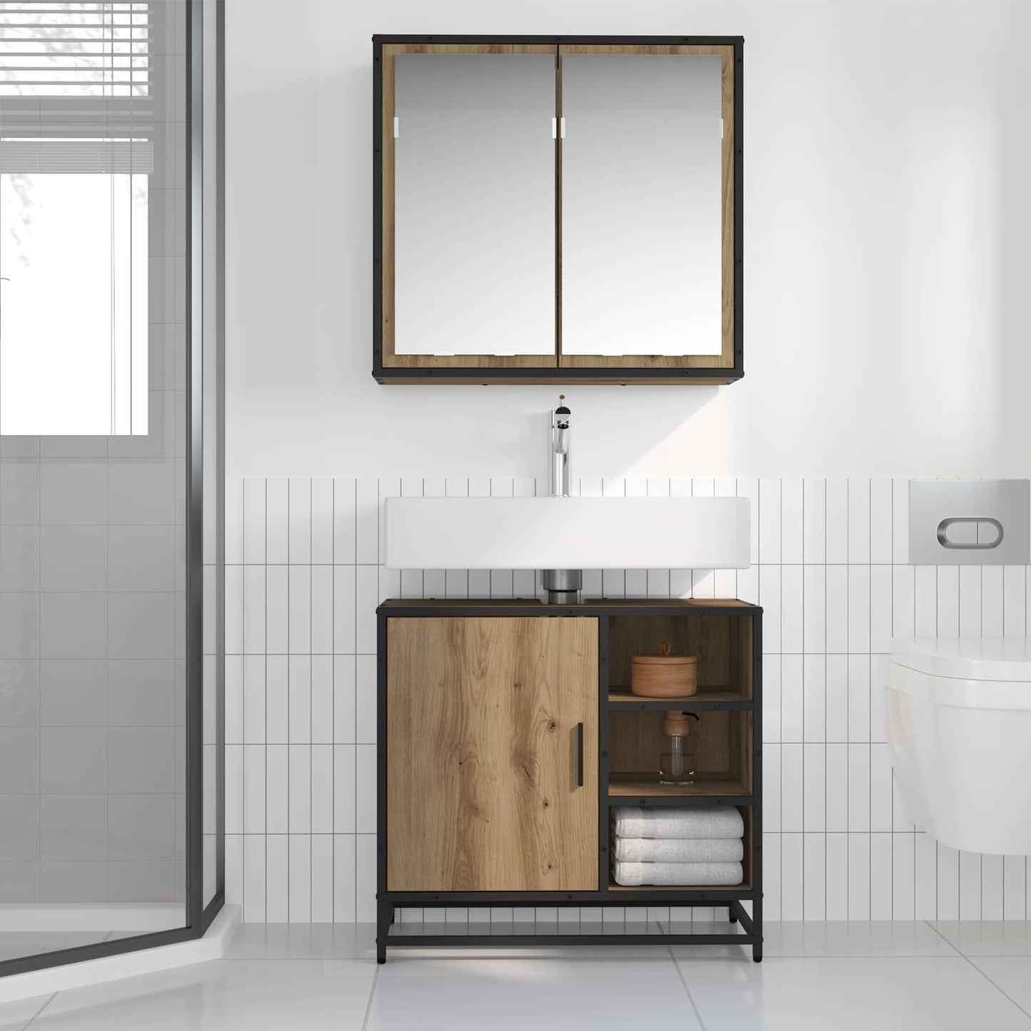 Bathroom Furniture Set 2 pcs Artisan Oak Engineered Wood