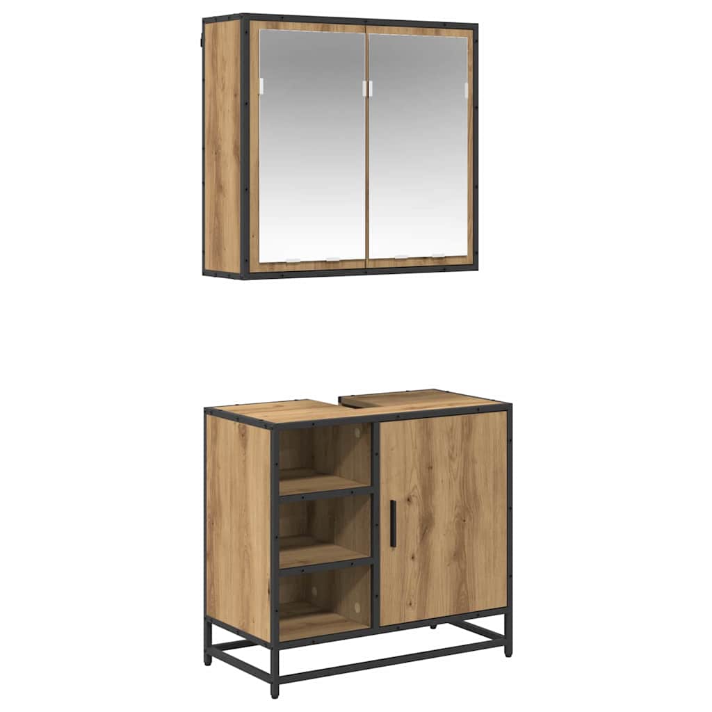 Bathroom Furniture Set 2 pcs Artisan Oak Engineered Wood