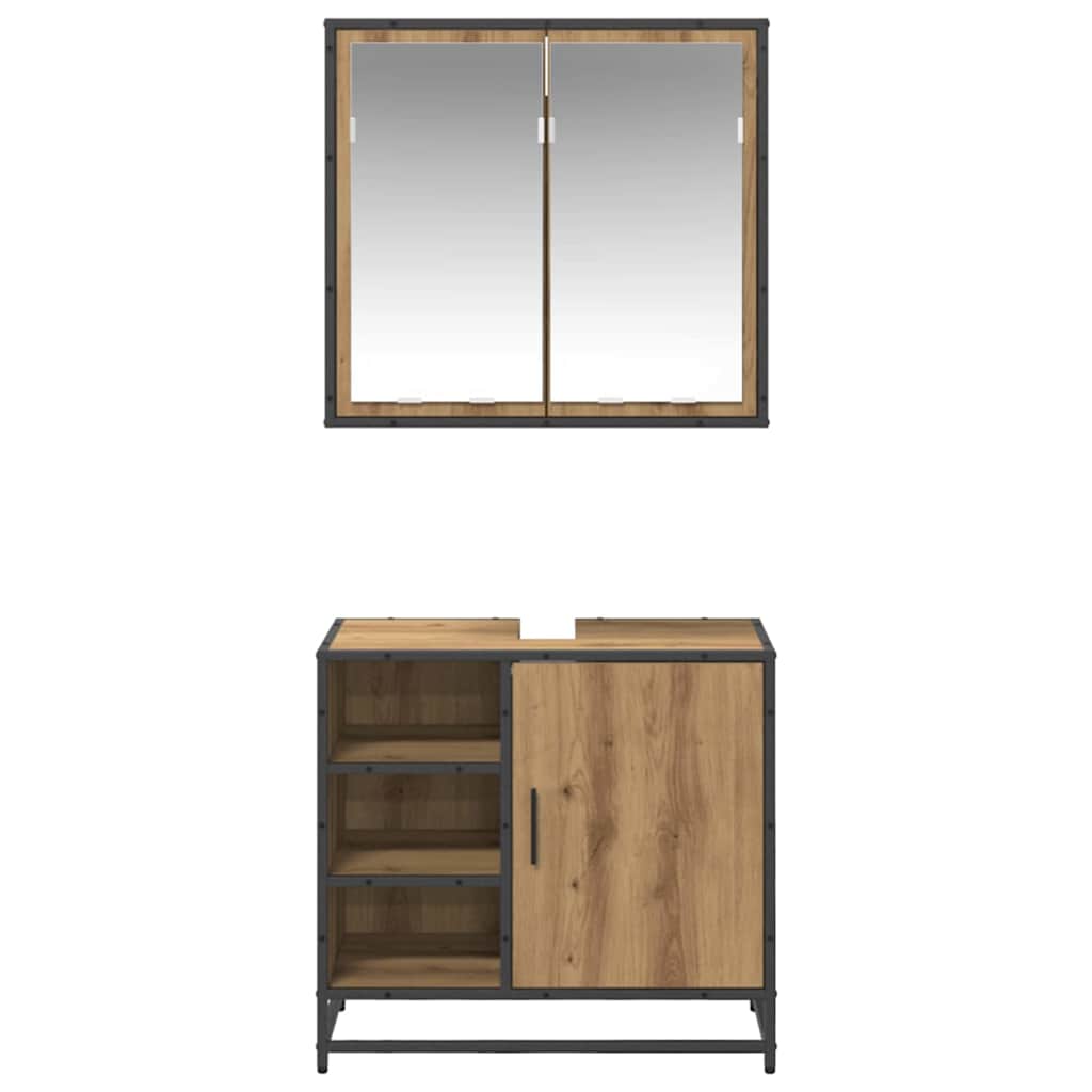 Bathroom Furniture Set 2 pcs Artisan Oak Engineered Wood