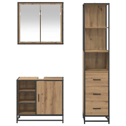 Bathroom Furniture Set 3 pcs Artisan Oak Engineered Wood