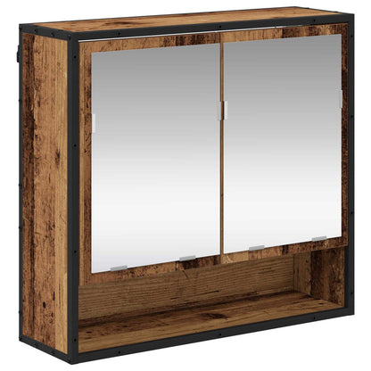 Bathroom Furniture Set with Door 3 pcs Old Wood Engineered Wood
