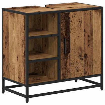 Bathroom Furniture Set with Door 4 pcs Old Wood Engineered Wood