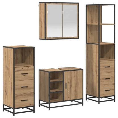 Bathroom Furniture Set 4 pcs Artisan Oak Engineered Wood