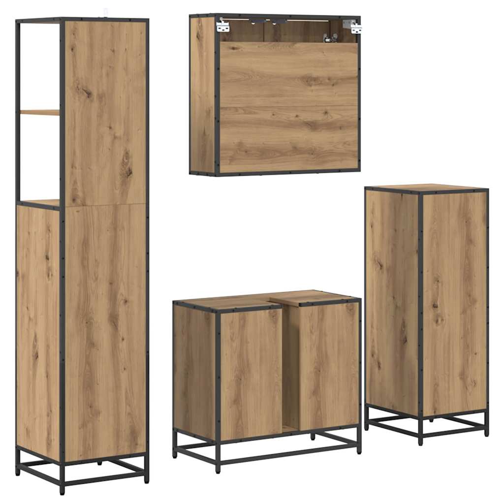 Bathroom Furniture Set 4 pcs Artisan Oak Engineered Wood