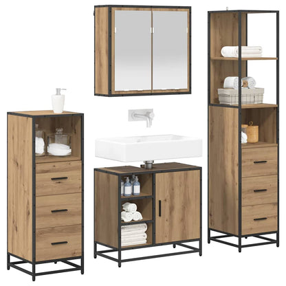 Bathroom Furniture Set 4 pcs Artisan Oak Engineered Wood