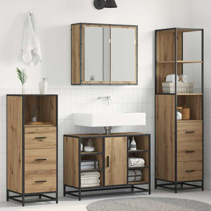 Bathroom Furniture Set 3 pcs Artisan Oak Engineered Wood