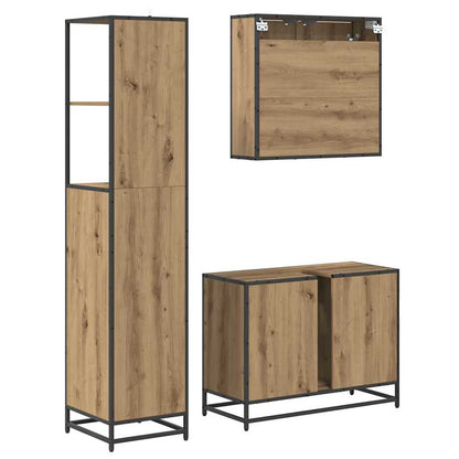 Bathroom Furniture Set 3 pcs Artisan Oak Engineered Wood