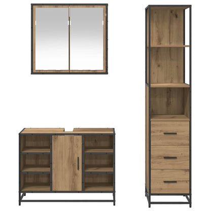 Bathroom Furniture Set 3 pcs Artisan Oak Engineered Wood