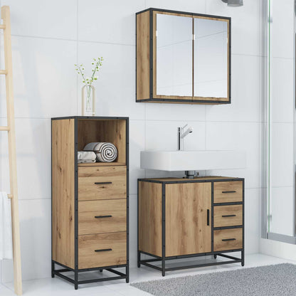 Bathroom Furniture Set 3 pcs Artisan Oak Engineered Wood