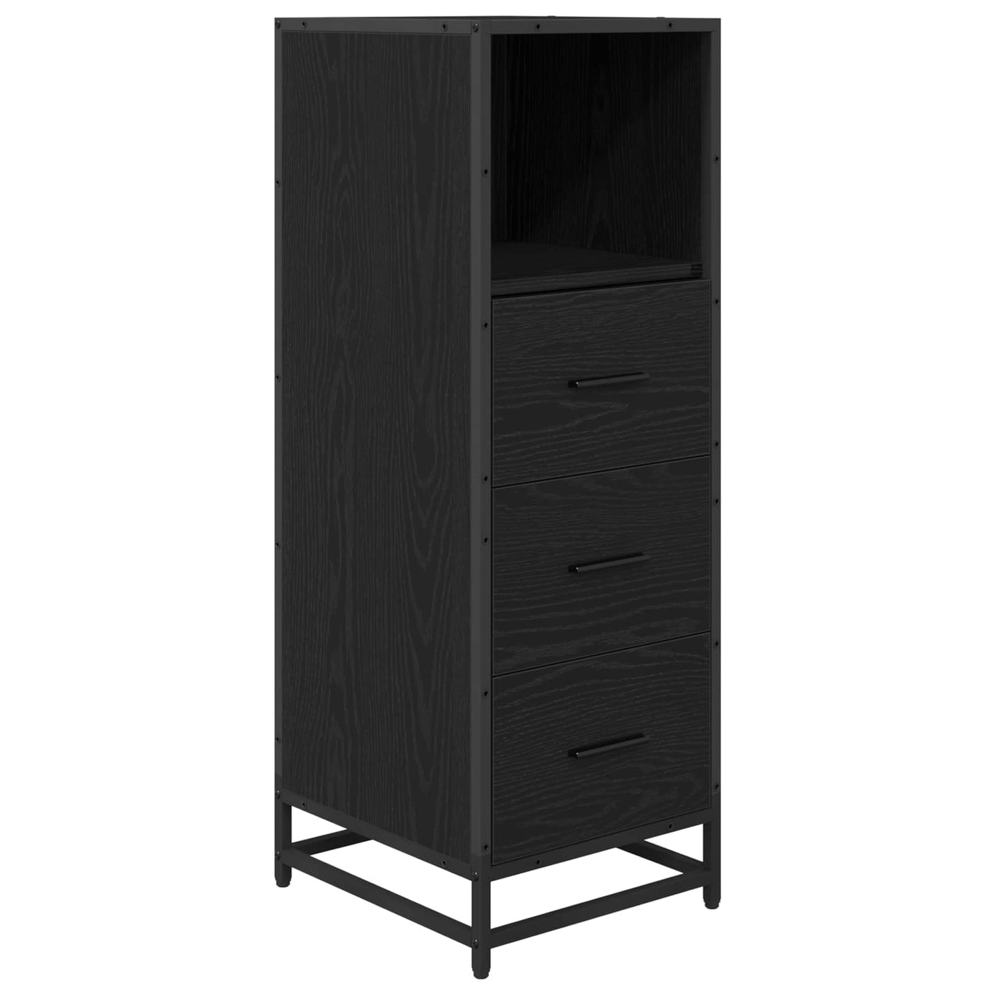 Bathroom Furniture Set 3 pcs Black Oak Engineered Wood