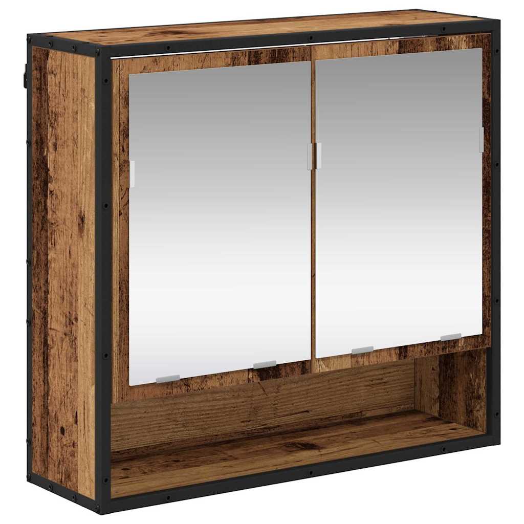 Bathroom Furniture Set with Door 2 pcs Old Wood Engineered Wood