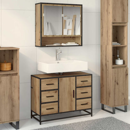 Bathroom Furniture Set 2 pcs Artisan Oak Engineered Wood