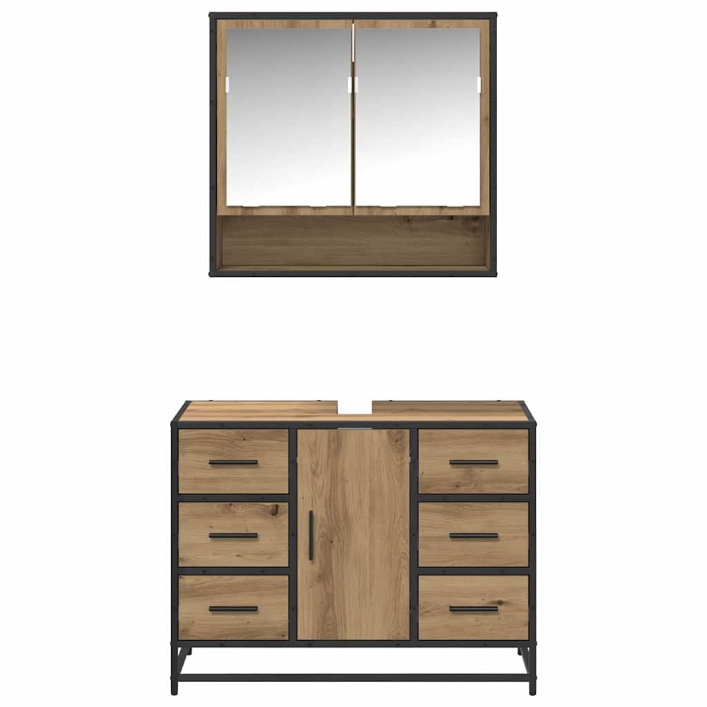 Bathroom Furniture Set 2 pcs Artisan Oak Engineered Wood