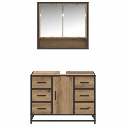 Bathroom Furniture Set 2 pcs Artisan Oak Engineered Wood