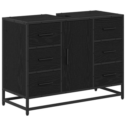 Bathroom Furniture Set 2 pcs Black Oak Engineered Wood