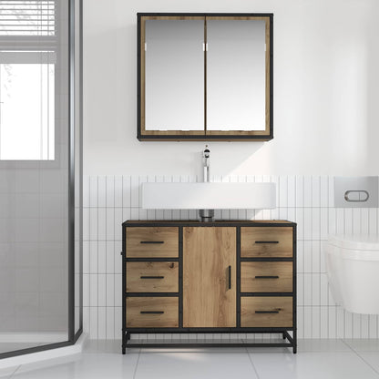 Bathroom Furniture Set 2 pcs Artisan Oak Engineered Wood