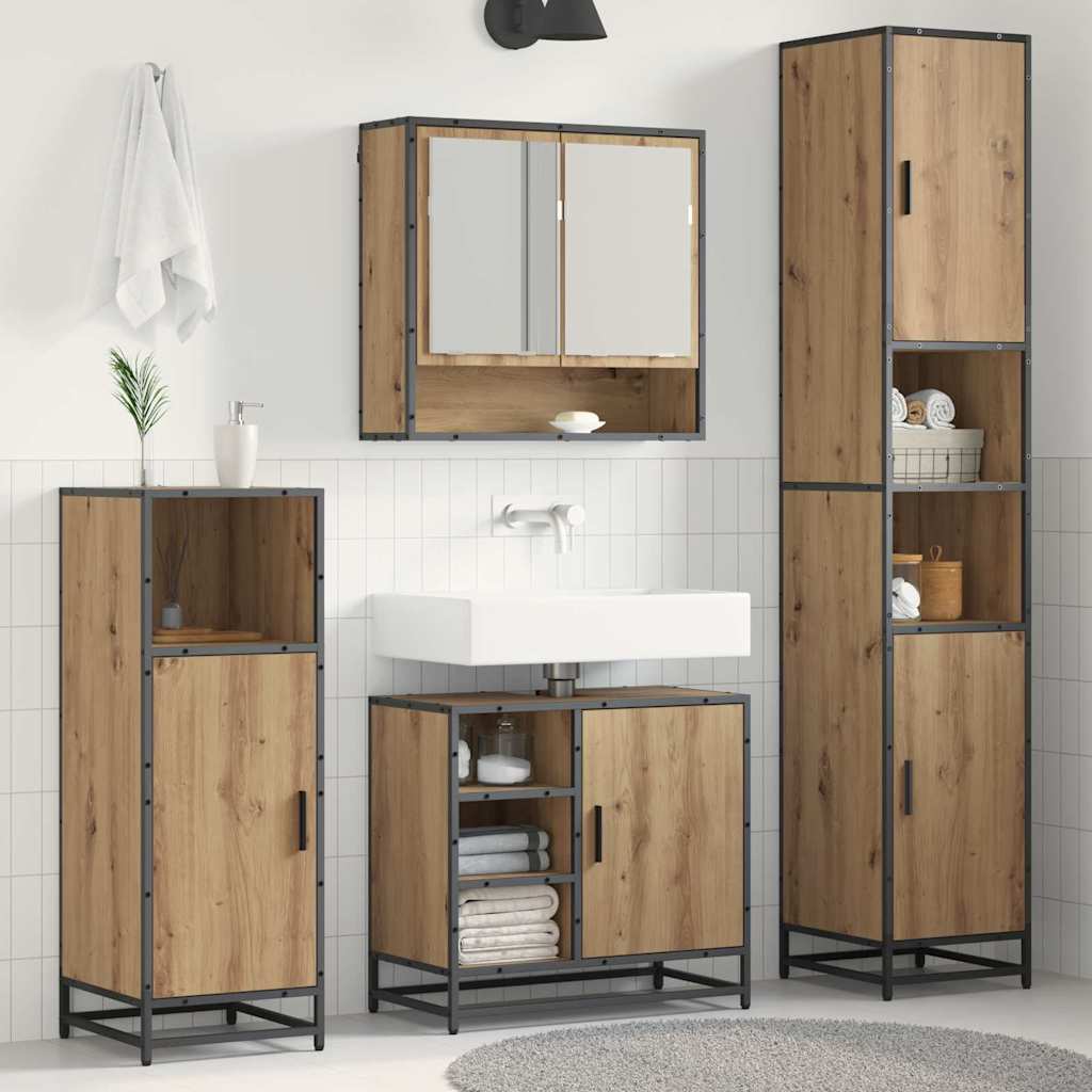 Bathroom Furniture Set 3 pcs Artisan Oak Engineered Wood