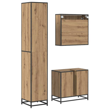 Bathroom Furniture Set 3 pcs Artisan Oak Engineered Wood