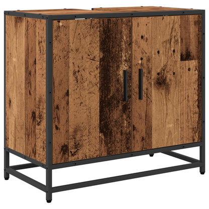Bathroom Furniture Set with Door 3 pcs Old Wood Engineered Wood