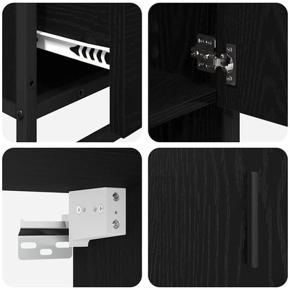Bathroom Furniture Set with Door 3 pcs Old Wood Engineered Wood