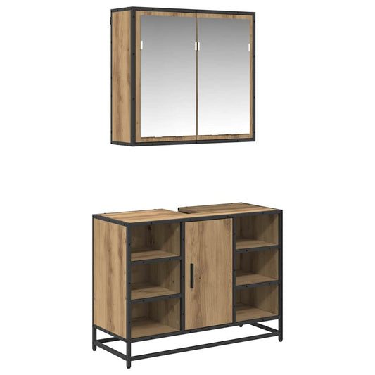 Bathroom Furniture Set 2 pcs Artisan Oak Engineered Wood