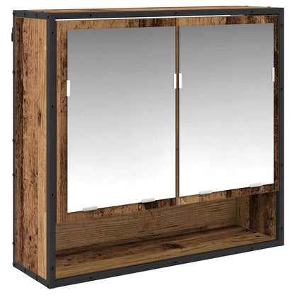 Bathroom Furniture Set with Door 3 pcs Old Wood Engineered Wood