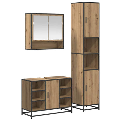 Bathroom Furniture Set 3 pcs Artisan Oak Engineered Wood