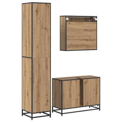 Bathroom Furniture Set 3 pcs Artisan Oak Engineered Wood
