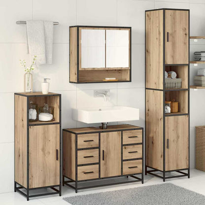 Bathroom Furniture Set 3 pcs Artisan Oak Engineered Wood