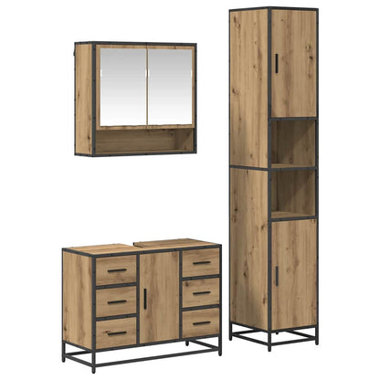 Bathroom Furniture Set 3 pcs Artisan Oak Engineered Wood