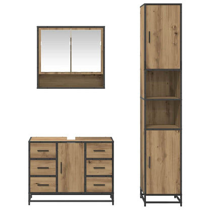 Bathroom Furniture Set 3 pcs Artisan Oak Engineered Wood